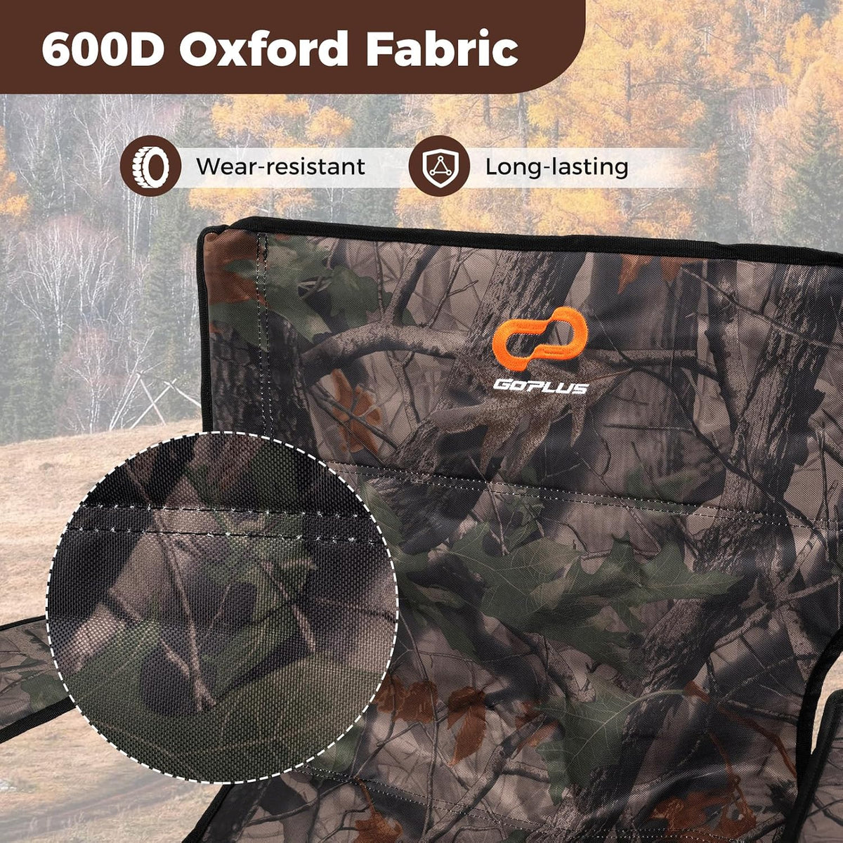 Goplus 360° Swivel Hunting Chair, Folding Hunting Blind Chair for Adults with Cup Holder & Carrying Bag, Lightweight Portable Camping Chairs for Lawn