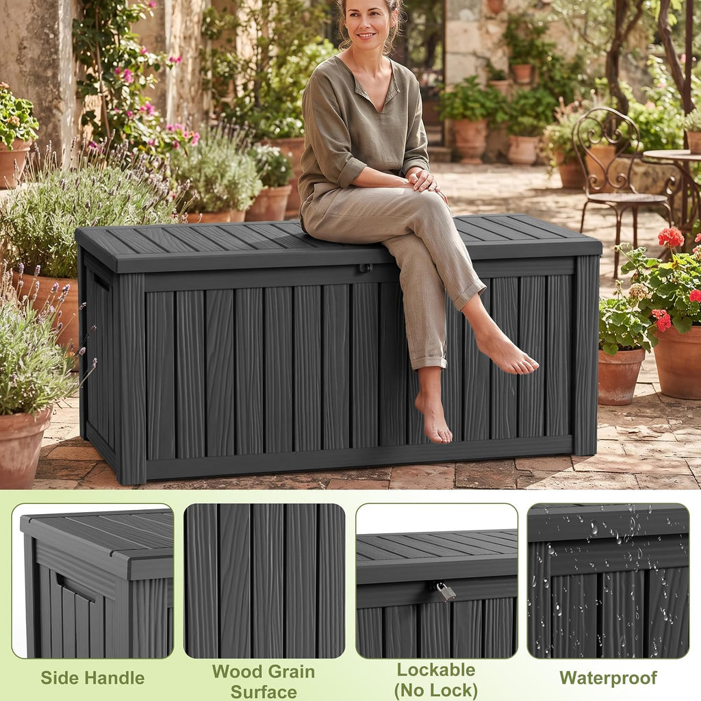 310 Gallon Deck Boxes Outdoor Waterproof Large Outside Storage Box