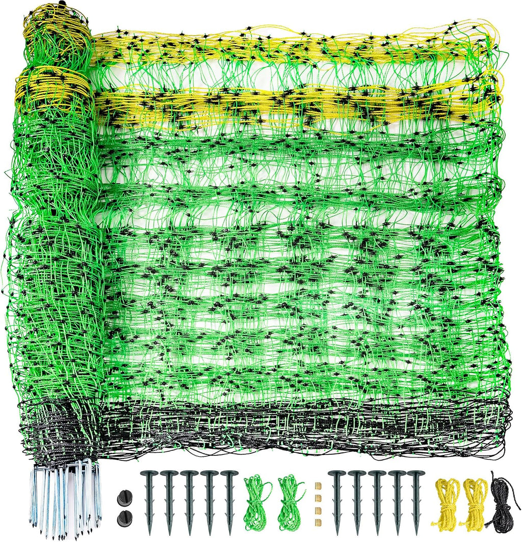Electric Fence Netting - 47.2" H x 164' L, Portable Movable Livestock Nets Mesh for Lambs, Dogs, Deer, Larger Animals Electric Fencing for Backyards