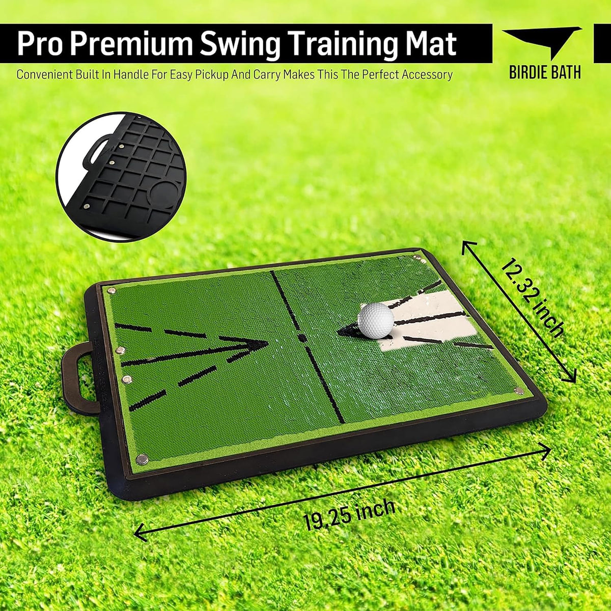 Birdie Golf Swing Training Mat - Sequin Tech, Analyzes Swing Path, Portable
