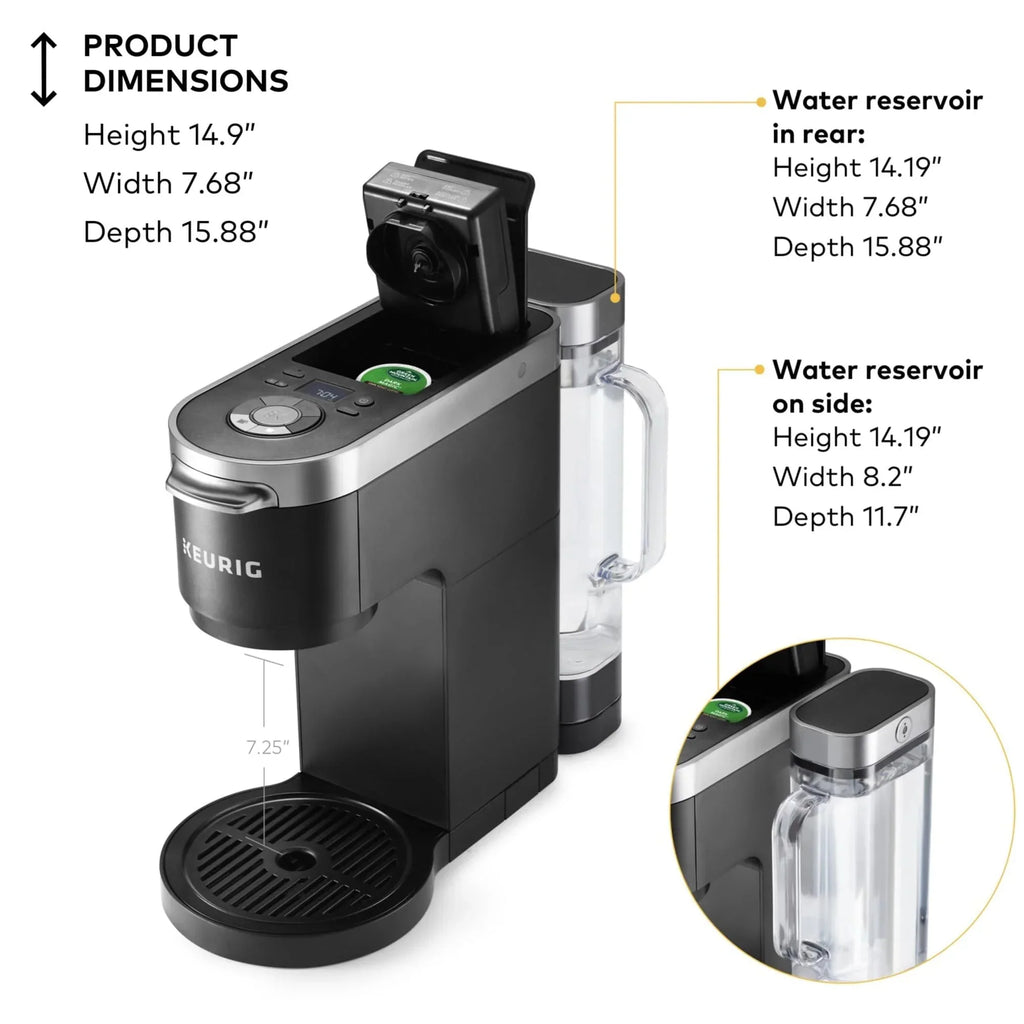 Keurig Single Serve & Carafe Coffee Maker, 60 oz Water Reservoir, 12-Cup Thermal Carafe - K-Duo Plus