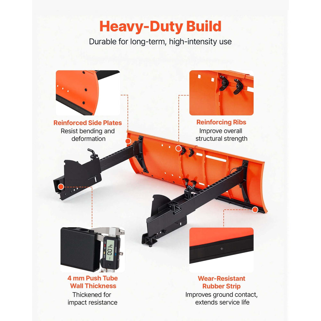 KFFKFF Adjustable Snow Plow Kit, 22-32 Inch Width, Universal Attachment for Snowblowers, Dual-Mode Operation, Detachable Design, Foldable Steel Blade