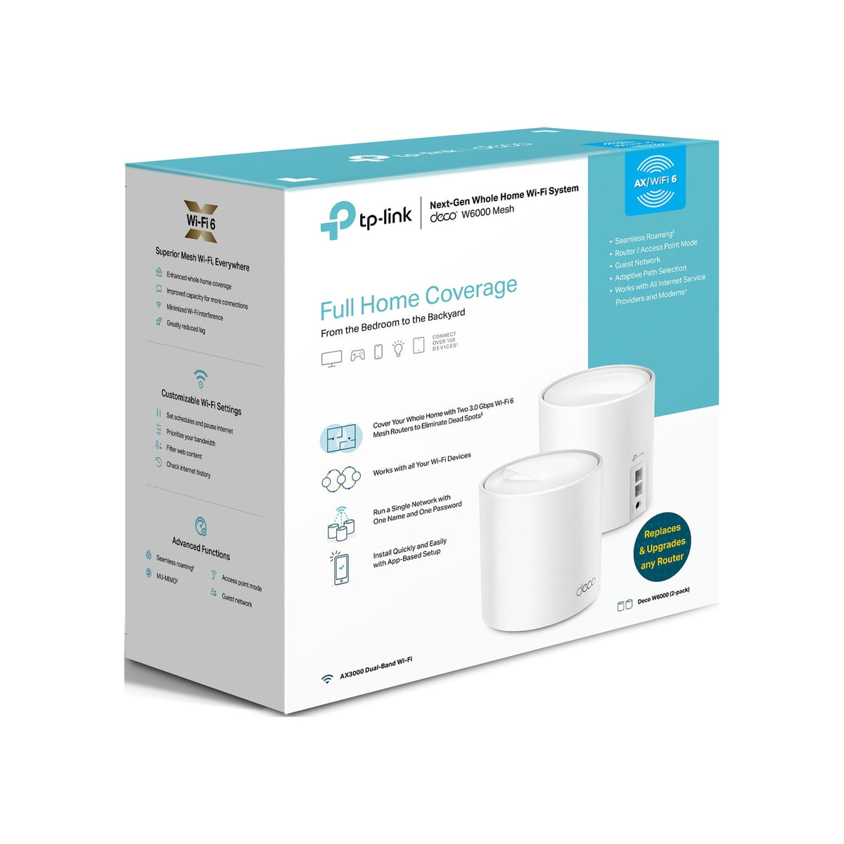 TP-Link Deco W6000 AX3000 Wi-Fi 6 Mesh Router System (2-Pack)