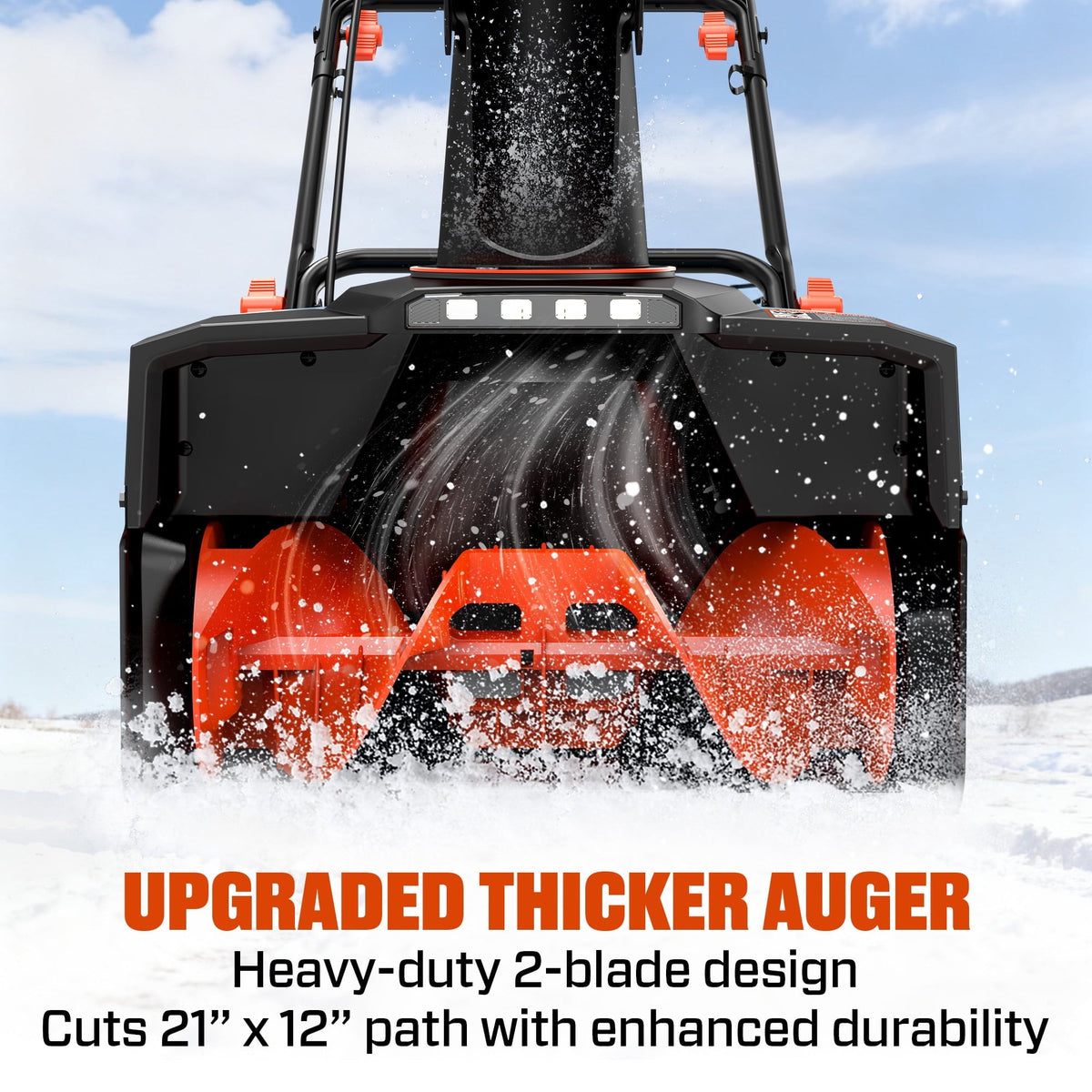 SENIX 21-Inch 15A Corded Electric Push Snow Blower,12-Inch Clearing Depth, 33FT Throw Distance, LED Lights, Foldable Handle