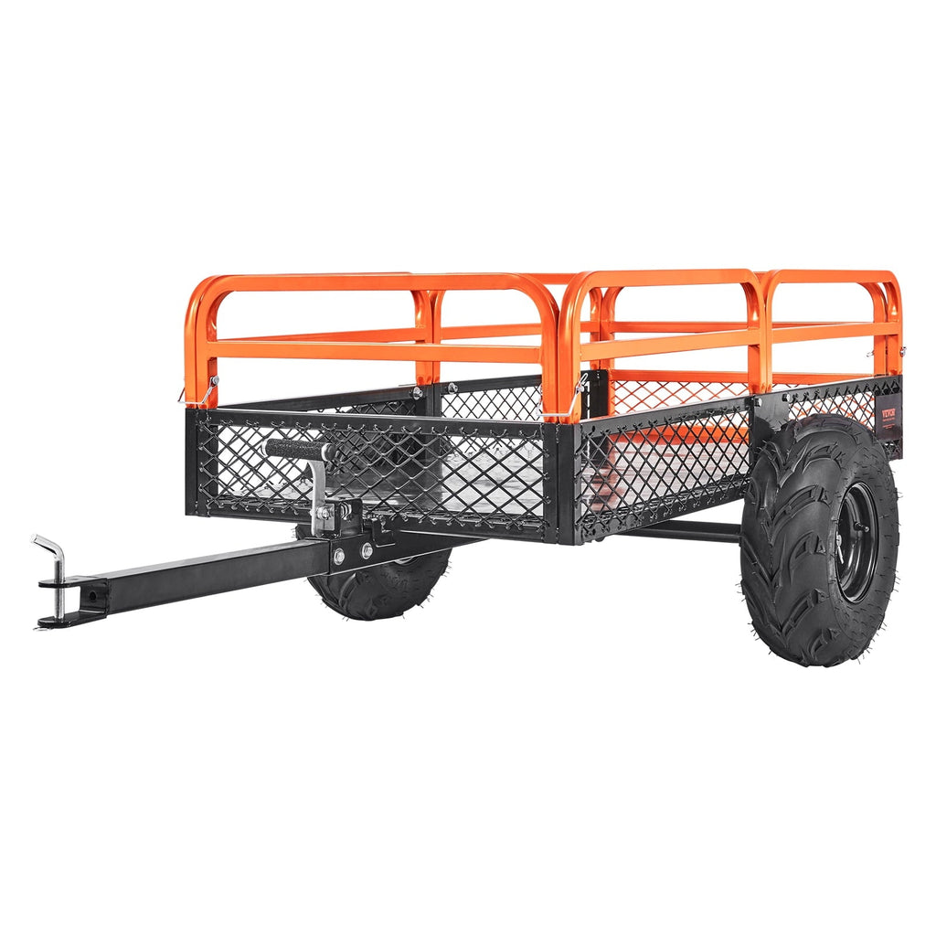 BENTISM Dump Trailer Tow Behind Dump Cart, 1500 lbs 15 Cu. Ft, Steel Construction Garden Utility Trailer with Removable Sides for Riding Lawn Mower