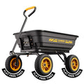 CAMMOO 600 lbs Utility Heavy-Duty Garden Dump Cart 4 Cu.Ft with 10" NO-FLAT TIRES for Landscaping Gardening