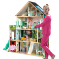 Delta Children Deluxe Maui Dollhouse with 50 Accessories - Large Wooden 4-Story Dollhouse with 12 Rooms - Working Elevator, Slide, Lights/Sounds