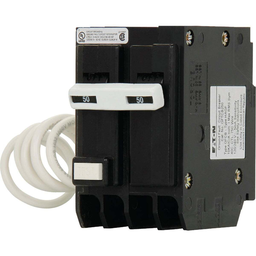 Eaton BR 50A Double-Pole GFCI Breaker BRN250GF