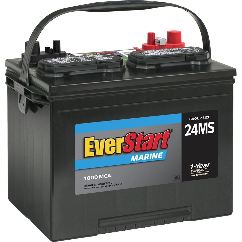 EverStart Lead Acid Marine Starting Battery, Group Size 24MS, 12 V, Minimum 930 MCA