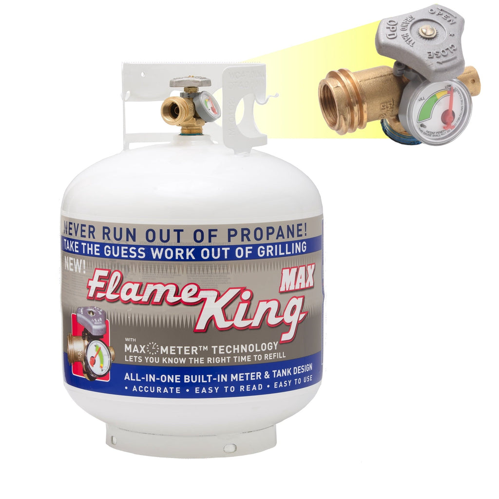 Flame King 20 lb Steel Propane Cylinder Tank with Built-in Gauge, OPD Valve, Pre-Purged, DOT & Transport Canada Certified, Empty LP Gas Tank