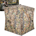 GIKPAL Portable 2-3 Person 270 Degree See Through Hunting Blind Pop-Up Ground Blind with Tie-downs & Carrying Bag for Deer, Duck and Turkey Hunting