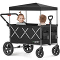 GVDV Wagon Stroller for Kids, 3-in-1 Collapsible Double Stroller Wagon for Toddlers with Removable Canopy, 5-Point Harness, Pull & Push Handle and