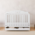 Graco Story 5-in-1 Convertible Baby Crib with Drawer and Reversible Headboard, White
