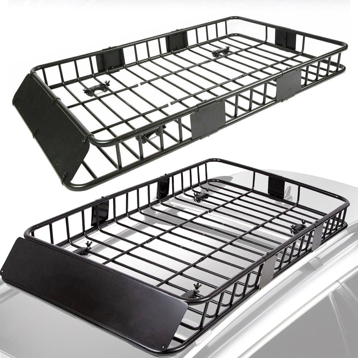 HECASA Upgrade Adjustable Roof Rack Cargo Carrier with Extension,64" x 39" x 6'' Universal, 250LBS Weight Capacity Heavy Duty Steel Car SUV ,Top