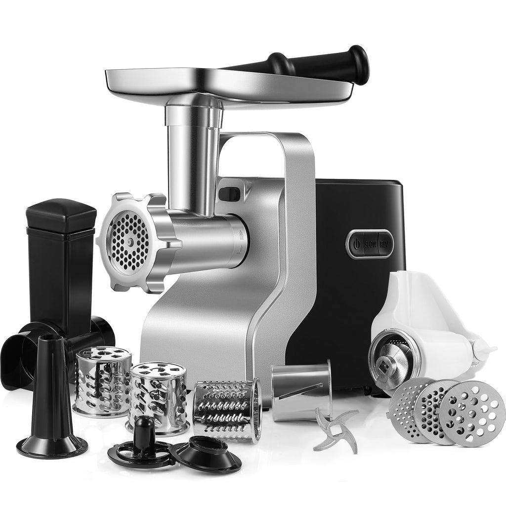 HOUSNAT Meat Grinder for Home Use, 3000W Max Heavy Duty Electric Meat Grinders, 5 in 1 Sausage Stuffer, 3 Stainless Steel Grinding Plates, 5