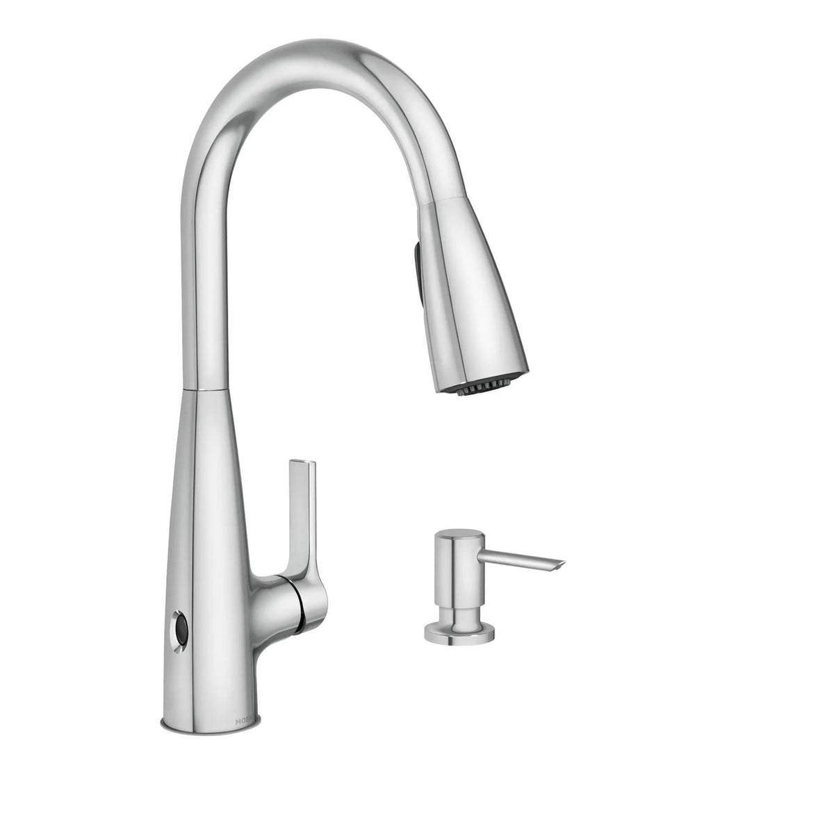 Moen Haelyn Chrome Touchless Single-Handle Pulldown Sprayer Kitchen Faucet with Soap Dispenser, Features Power Clean for a Faster Wash