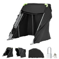 KFFKFF Motorcycle Storage Shelter with Security Lock, 600D Oxford Flip-Up Garage Tent, Durable All-Weather Cover with Ventilation Windows, 110 x 43 x