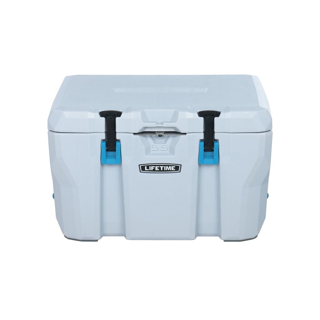 Lifetime 55qt Bear-Resistant Camping Cooler, Premium High Performance, Ice Retention, Hard Cooler, 60 Can Capacity, Light Gray