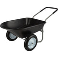 Pure Garden 2-Tire Wheelbarrow with 300lb Capacity and Padded Handle, Black