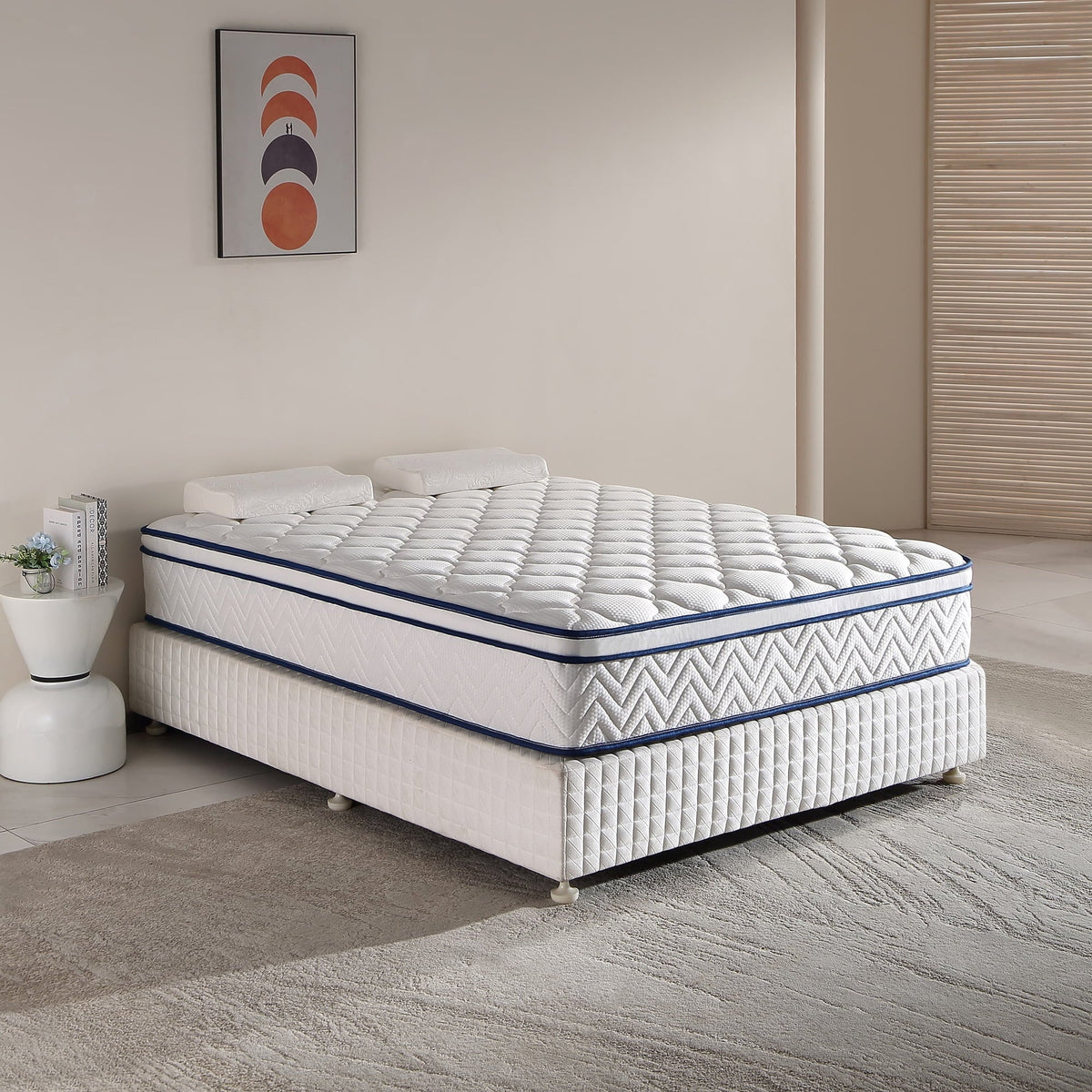 QOFYU Plush Queen Mattress 12 inch, Queen Size Spring HybridGel Memory Foam Mattress, Queen Mattresses in a Box