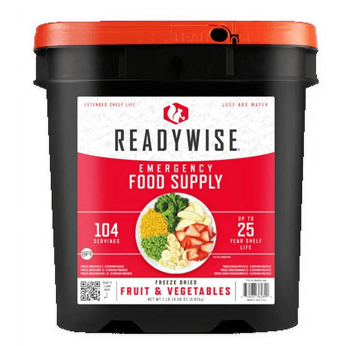 ReadyWise Emergency Food Freeze-Dried Fruit and Vegetable, 104 Servings