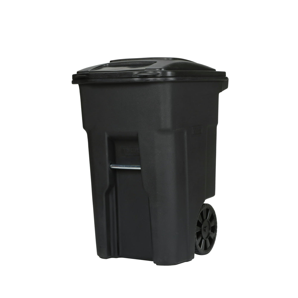 Toter 48-gallon black garbage can with wheels and lid
