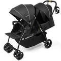Vomeast Double Stroller for Twins, Foldable Lightweight Travel Stroller for Infant and Toddler, 5-Point Harness, Adjustable Canopy & Reclining Seat