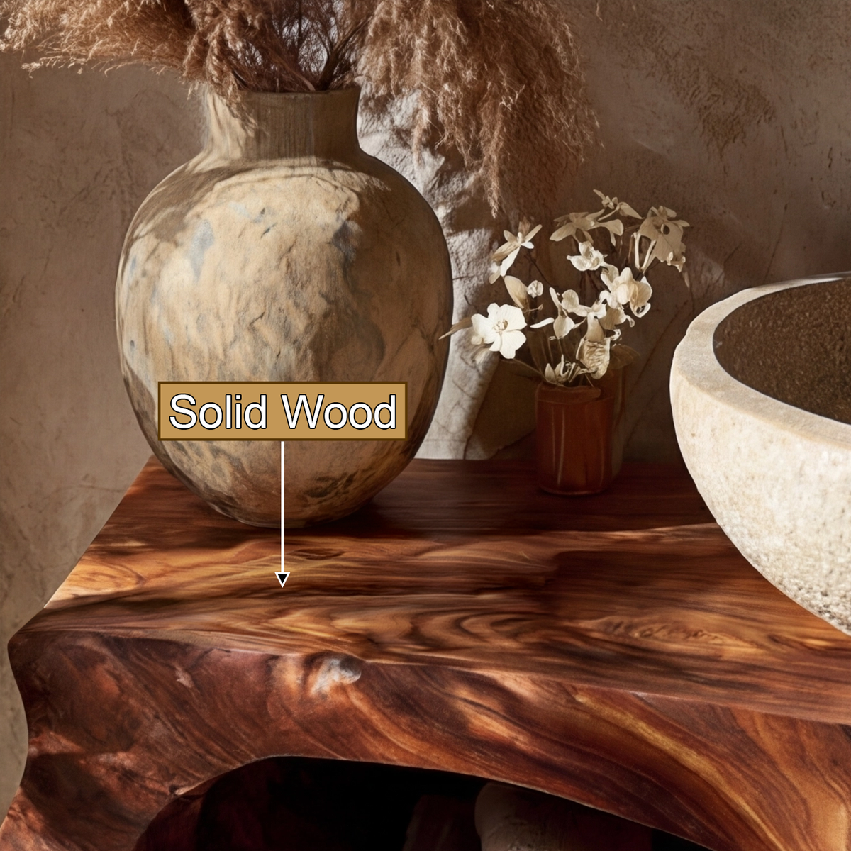 Zorren Live Edge Solid Wood Floating Bathroom Vanity With Drawers