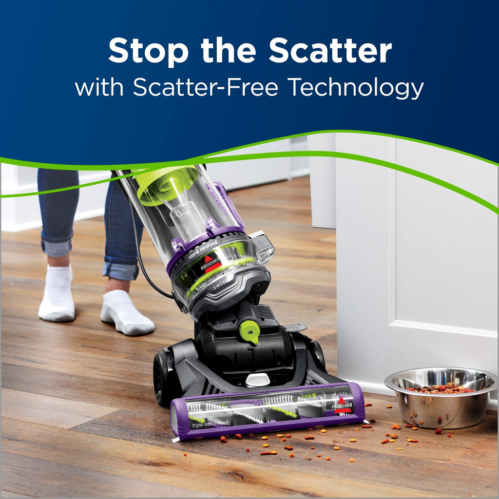BISSELL PowerLifter Swivel Pet Rewind, Bagless, Upright Vacuum, Pet Friendly, Triple Action Brush Roll, Automatic Cord Rewind, Scatter Free