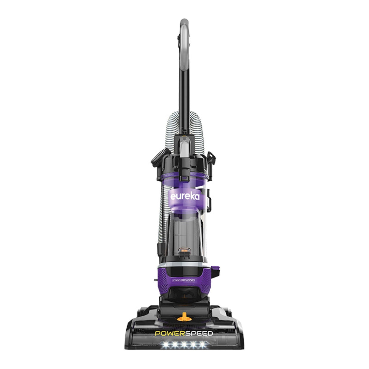 Eureka PowerSpeed Multi-Surface Upright Vacuum Cleaner with Cord Rewind, Turbo Pet Tool, Crevice Tool, Dusting Brush and Upholstery Brush, Purple