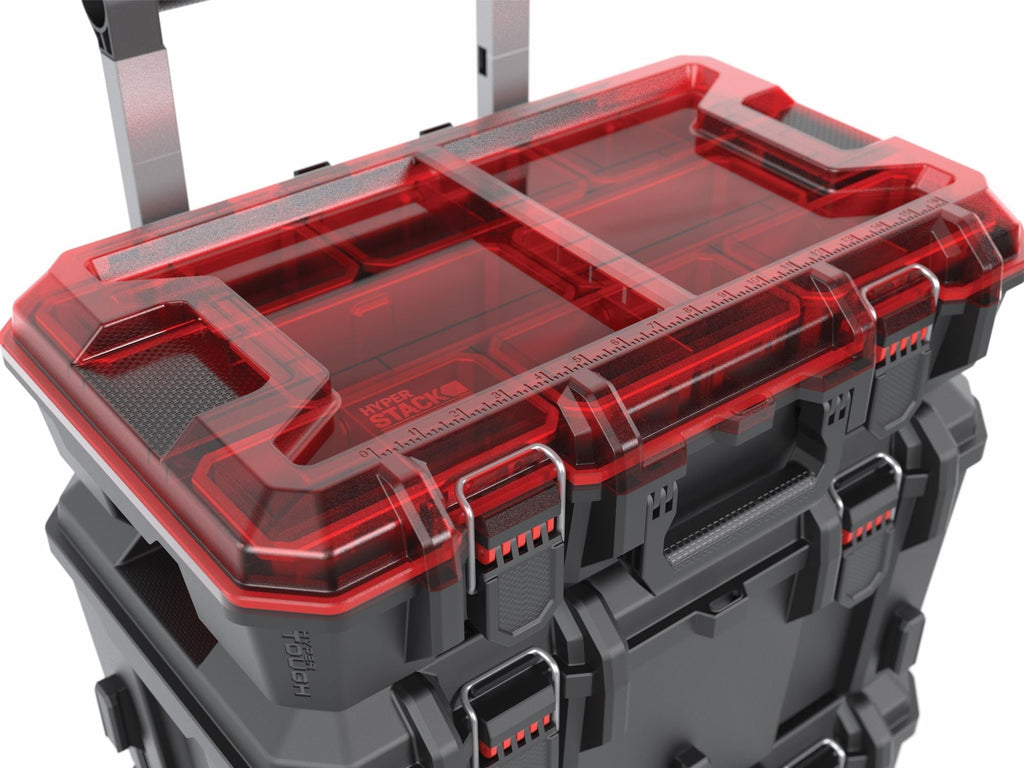 Hyper Tough Hyper Stack 3-Piece Modular Rolling Toolbox System, Black