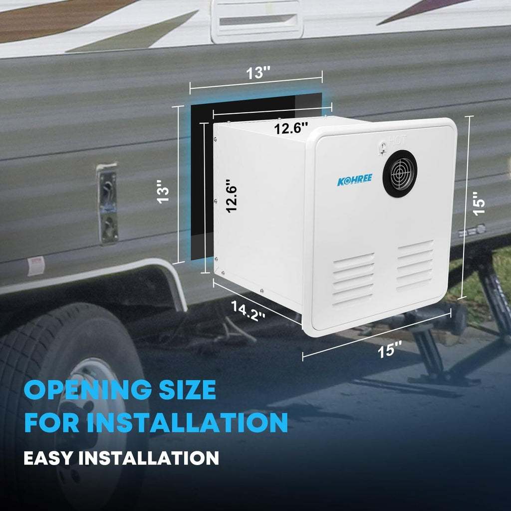 Kohree 60,000 BTU RV Tankless Water Heater Propane ,2.9 GPM Endless On-Demand Hot Water with 15 x 15 inches White Door and Remote Controller for RV