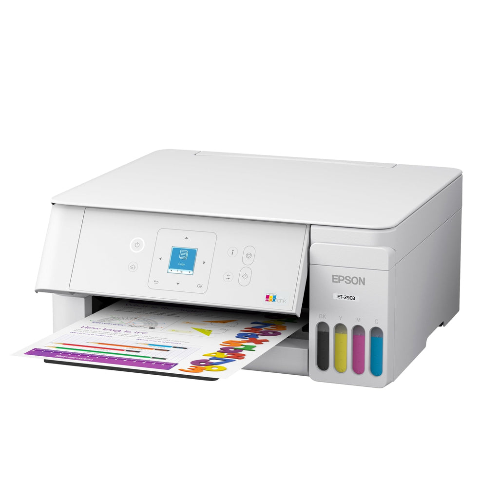 Epson EcoTank ET-2903 Wireless All-in-One Color Supertank Printer with up to 3 Years of Ink, Refillable Tanks, Perfect for Home, 11 PPM, 1.44" Color