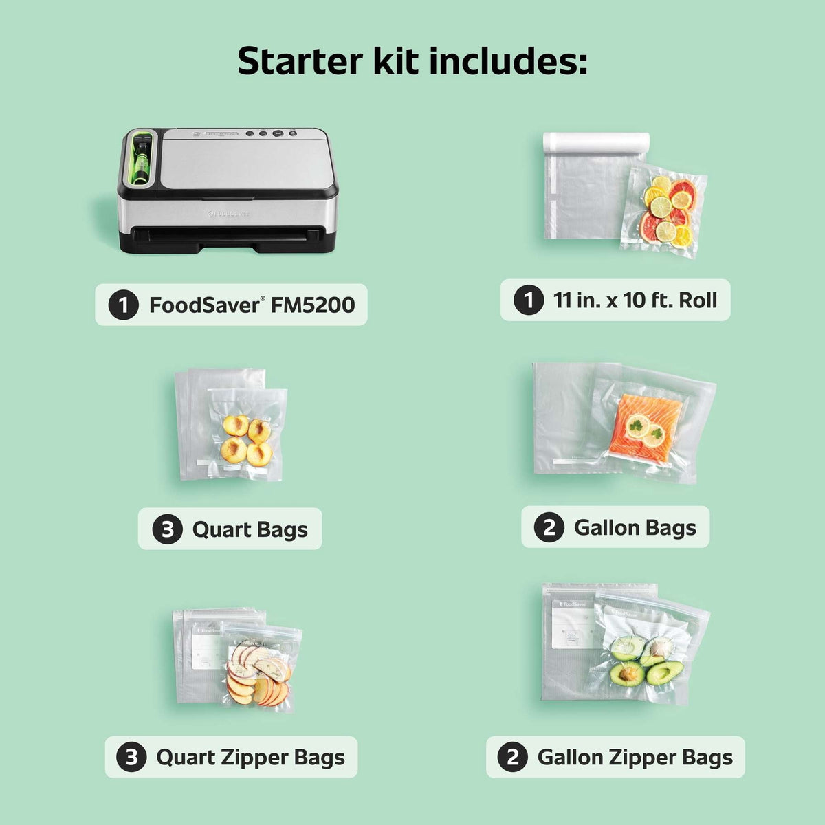 FoodSaver FM5200 Series 2-in-1 Vacuum Sealing System for Food Preservation
