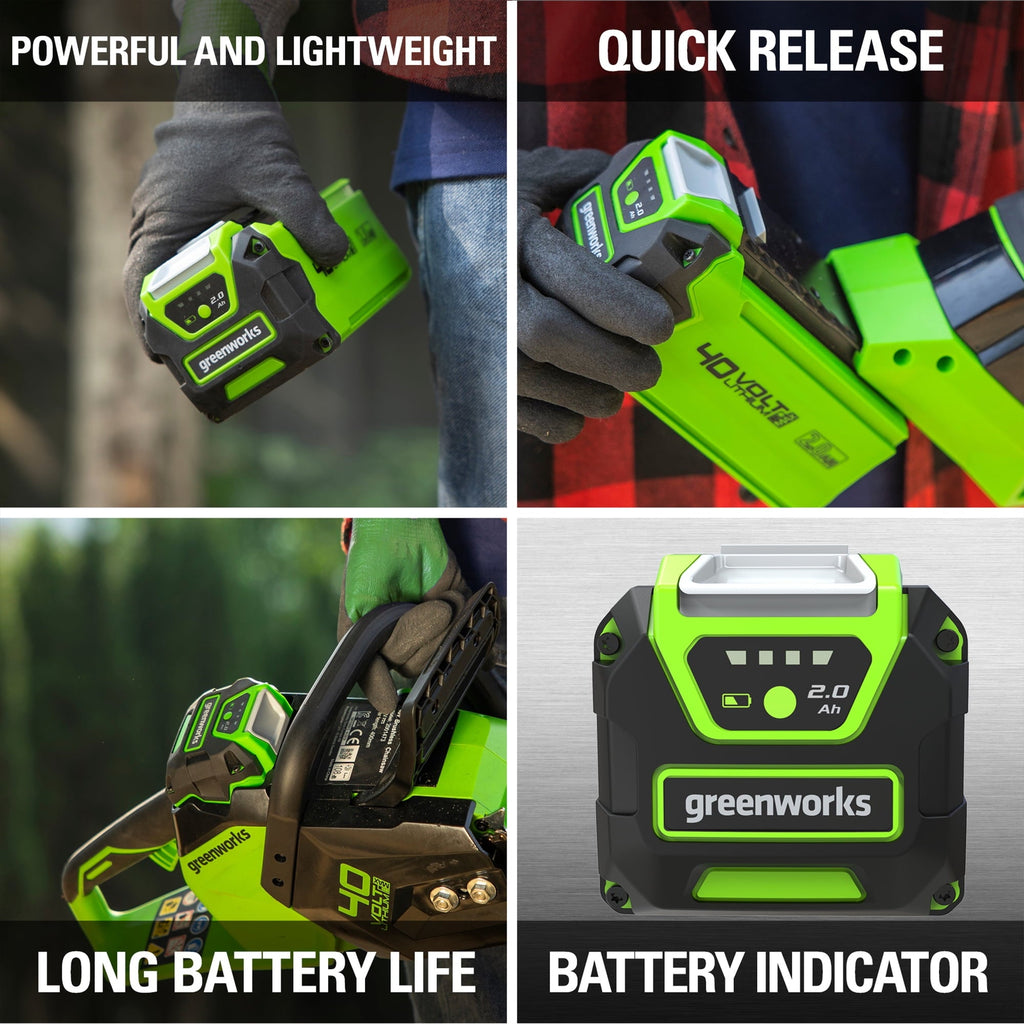 Greenworks G-Max Li-Ion 40V 2Ah Battery 29462 Compatible Only with Greenworks G-Max Tools