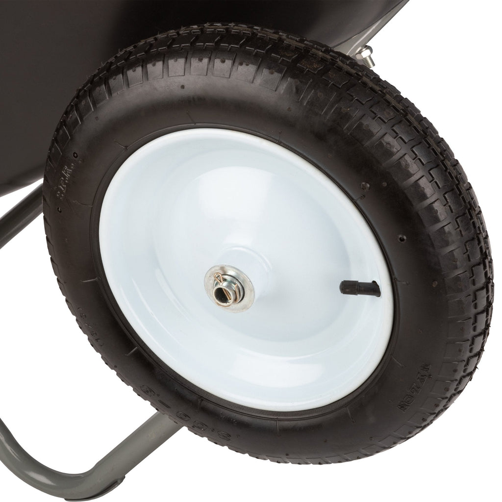 Pure Garden 2-Tire Wheelbarrow with 300lb Capacity and Padded Handle, Black