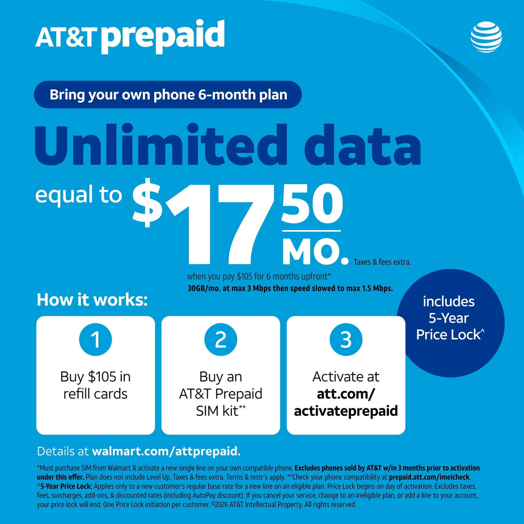 AT&T Motivate Pro 2 5G, 128 GB, Stormy Blue - Prepaid Smartphone [Locked to AT&T]