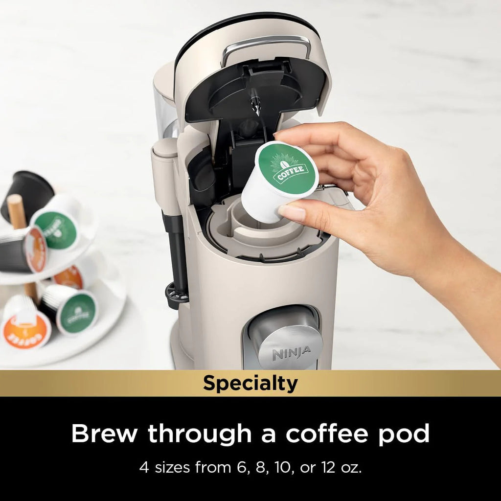 Ninja Pods & Grounds Single-Serve Coffee Maker, 56-oz. Reservoir, Stone - PB041ST