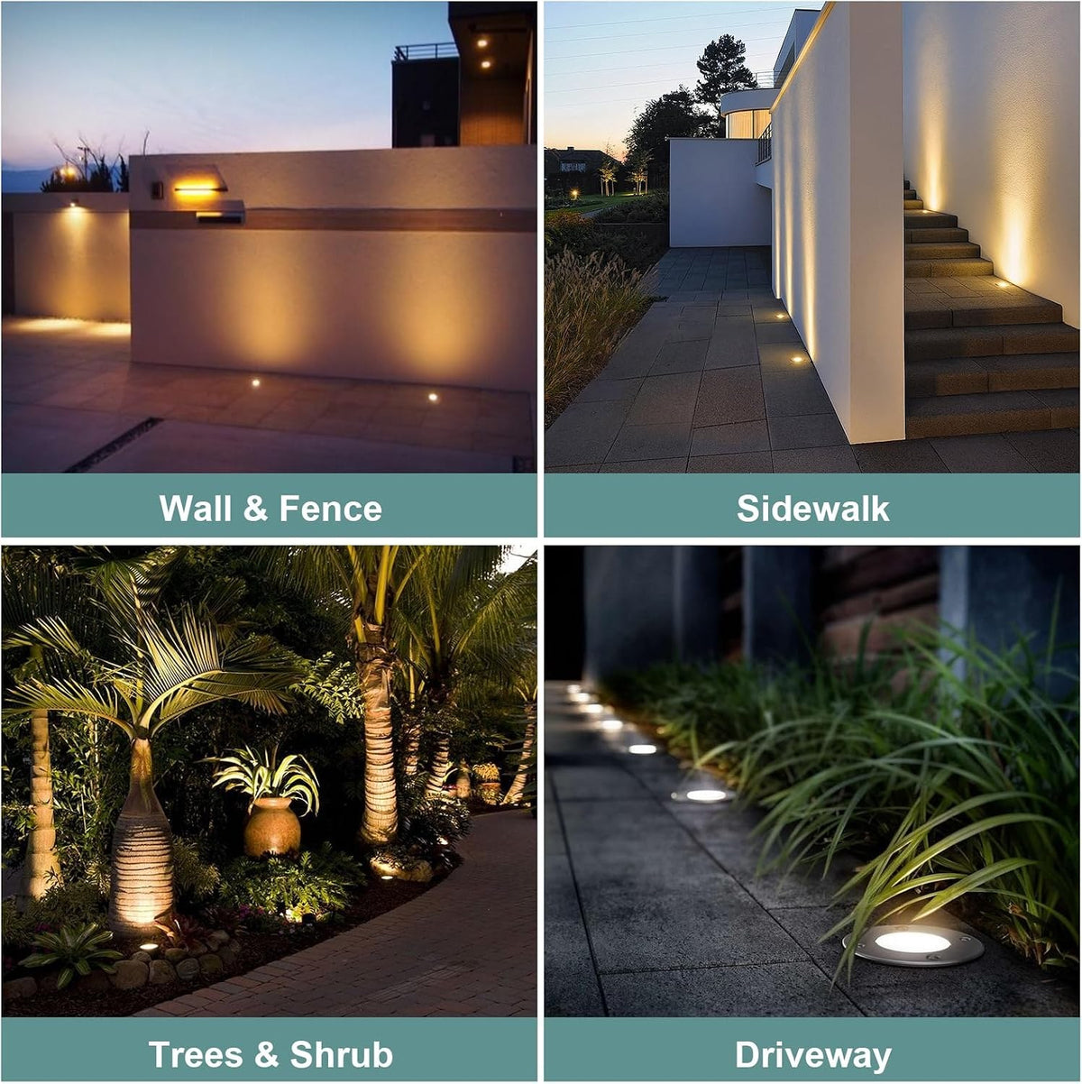 Gardencoin Low Voltage Landscape LED Well Lights, 12V in Ground Lights Outdoor IP67 Waterproof, 5" Tall Wired Landscape Up Lighting, Included