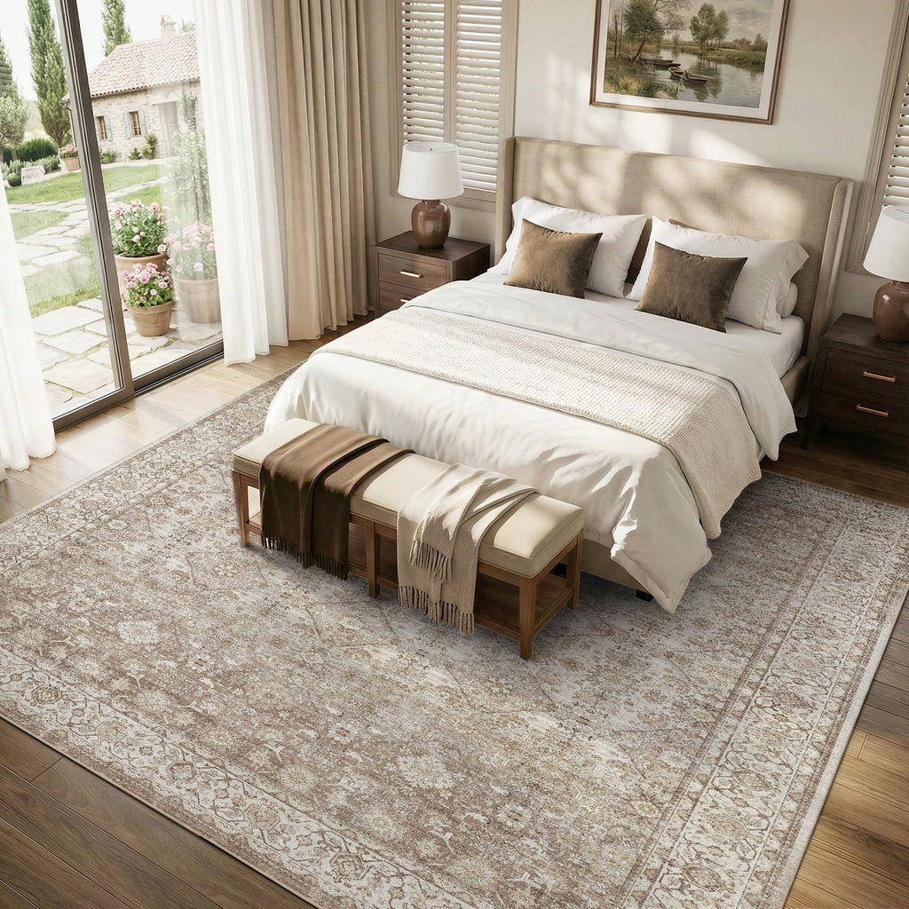 SIXHOME 8'x10' Area Rugs for Living Room Washable Rugs Ombre Vintage Floral Living Room Rug Aesthetic Carpet Soft Large Rugs for Bedroom Dining Room