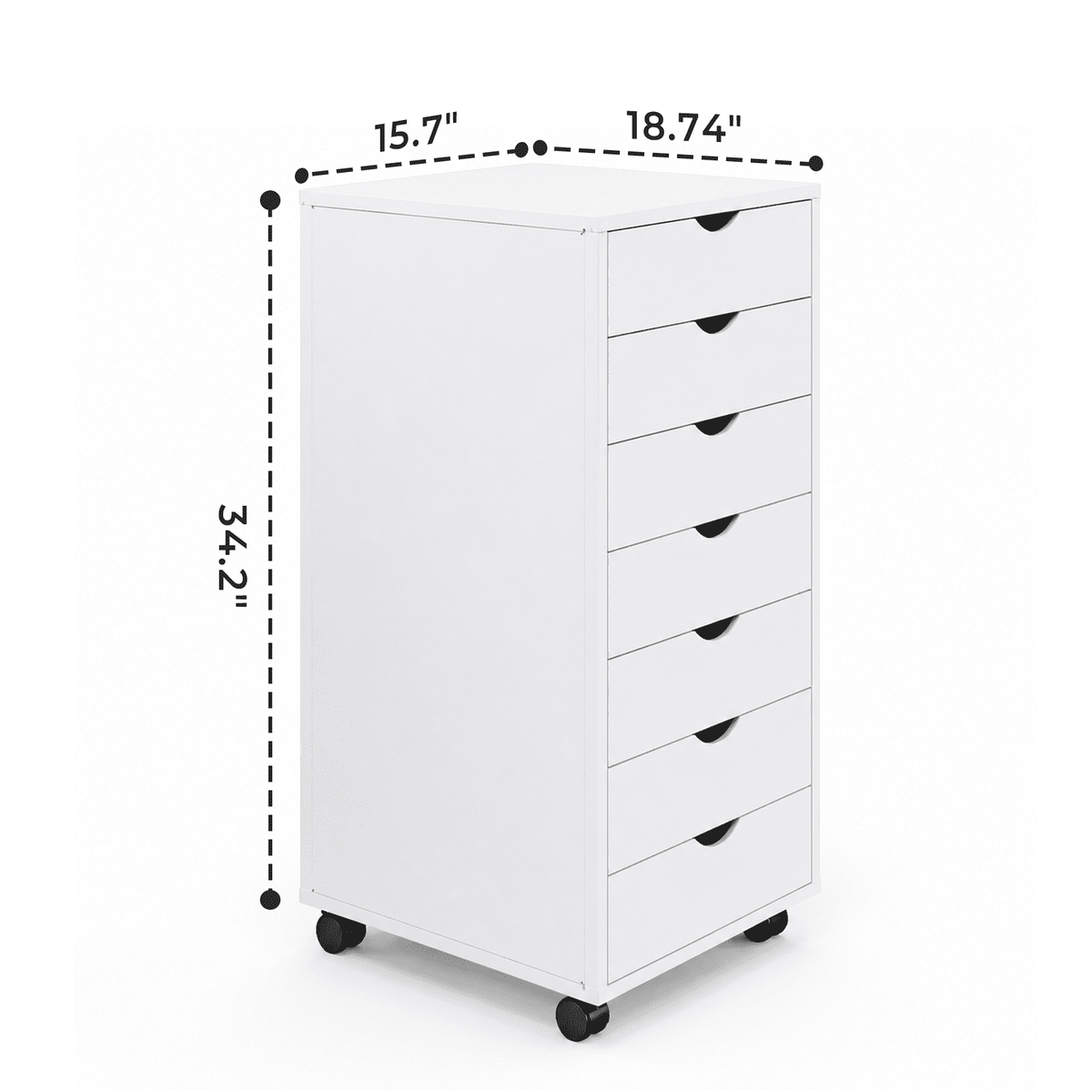 Alvantor 5/7-Drawer Storage Cabinet with Rolling Wheels, Lockable Casters, Spacious Drawers & Top Shelf for Office & Home