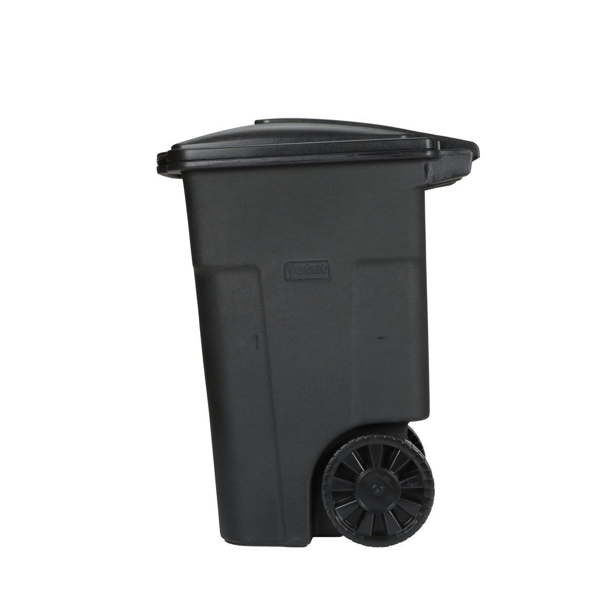 Toter 48-gallon black garbage can with wheels and lid