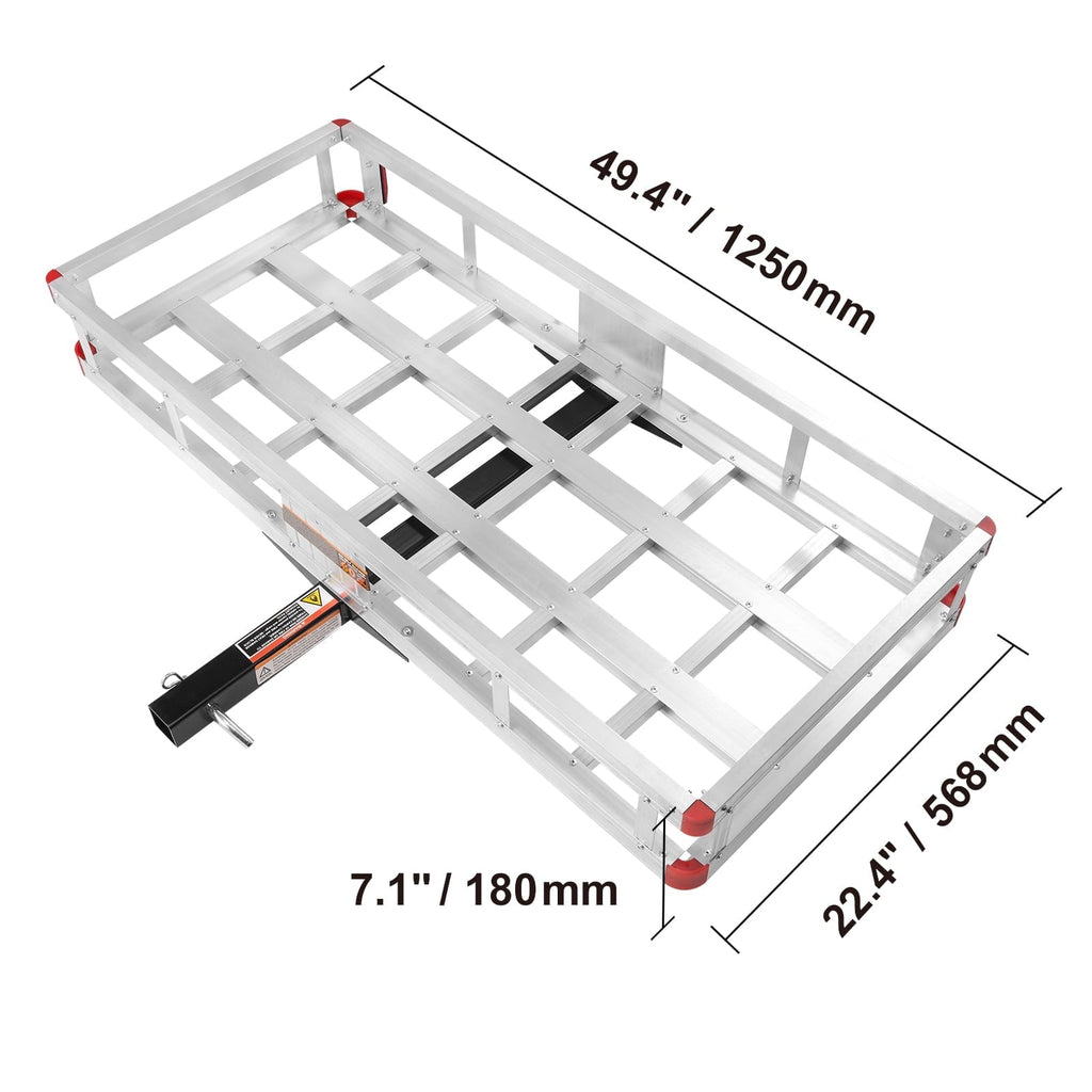 KFFKFF Aluminum Hitch Cargo Carrier, 500lbs Capacity, Rust-Resistant Basket