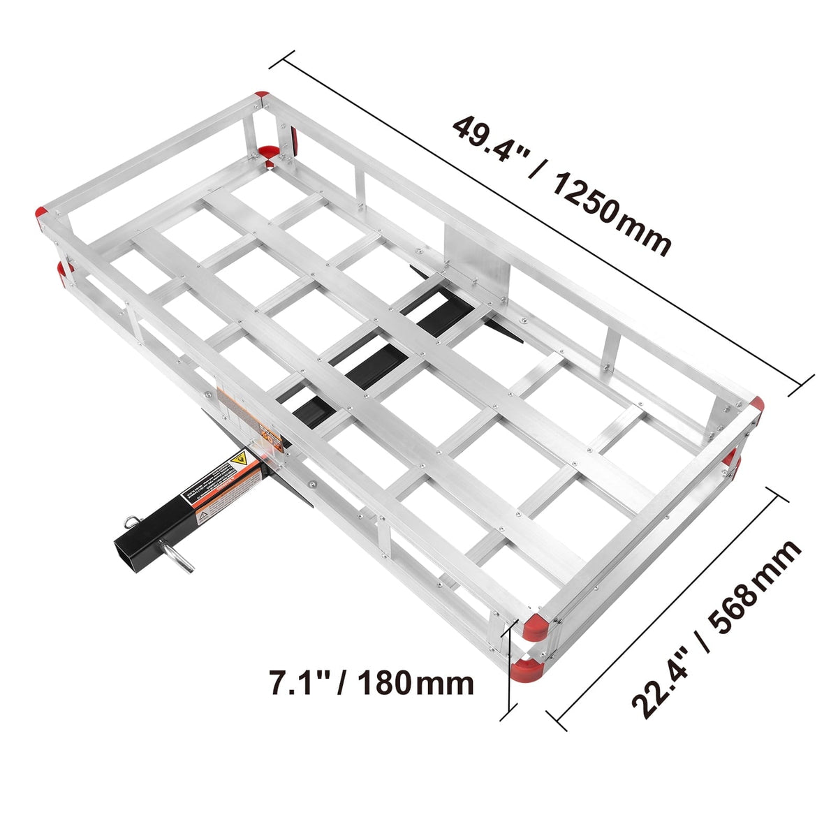 KFFKFF Aluminum Hitch Cargo Carrier, 500lbs Capacity, Rust-Resistant Basket