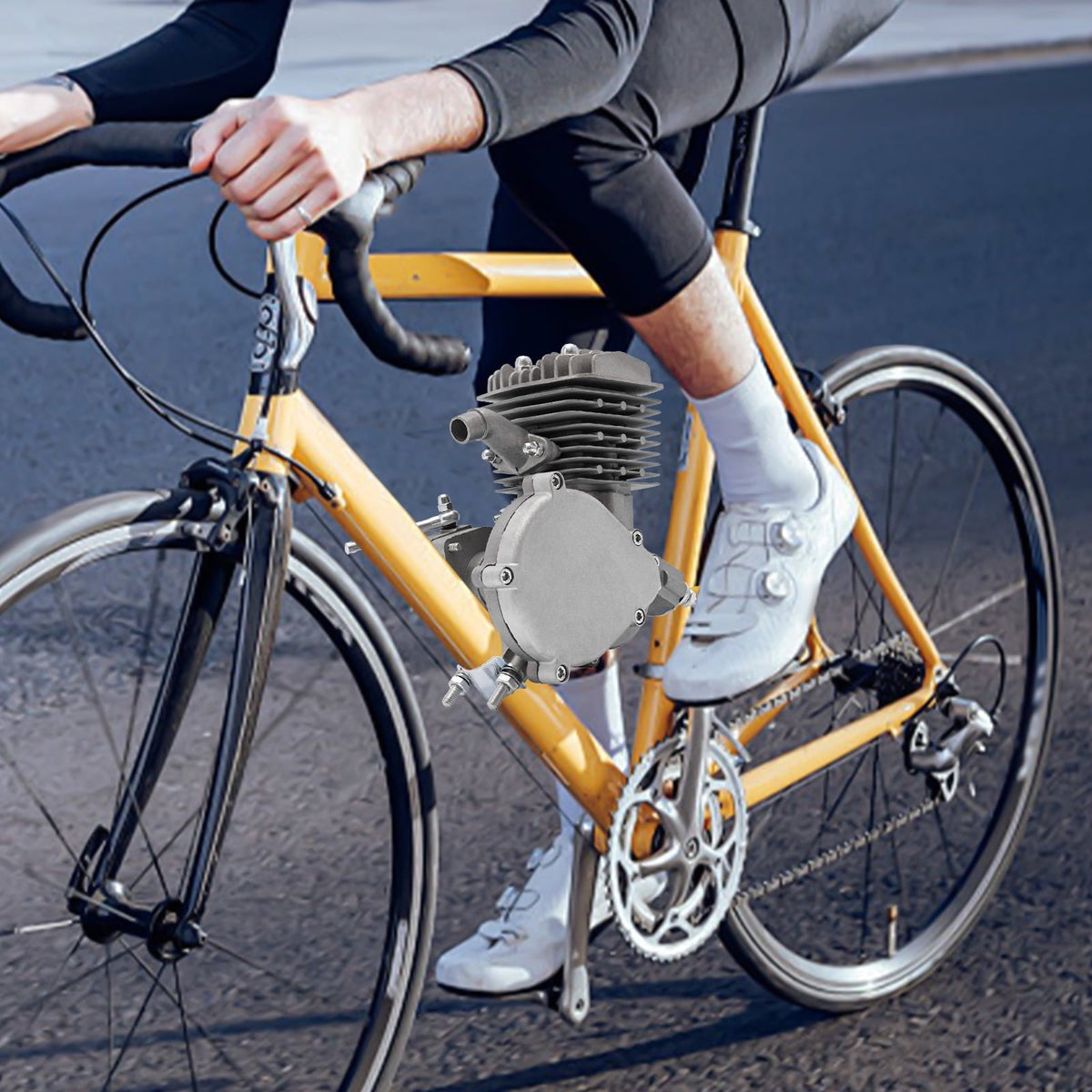 ChicHomey 80cc 2-Stroke Bicycle Engine,1.85kw 5500 RPM Gas Motor with CDI Ignition, for 26-28" V-Frame Bikes