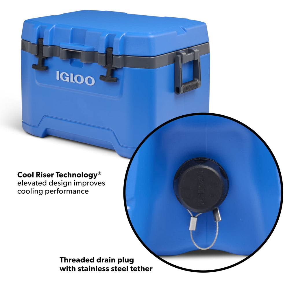 Igloo 50 QT Overland Ice Chest Cooler, Blue