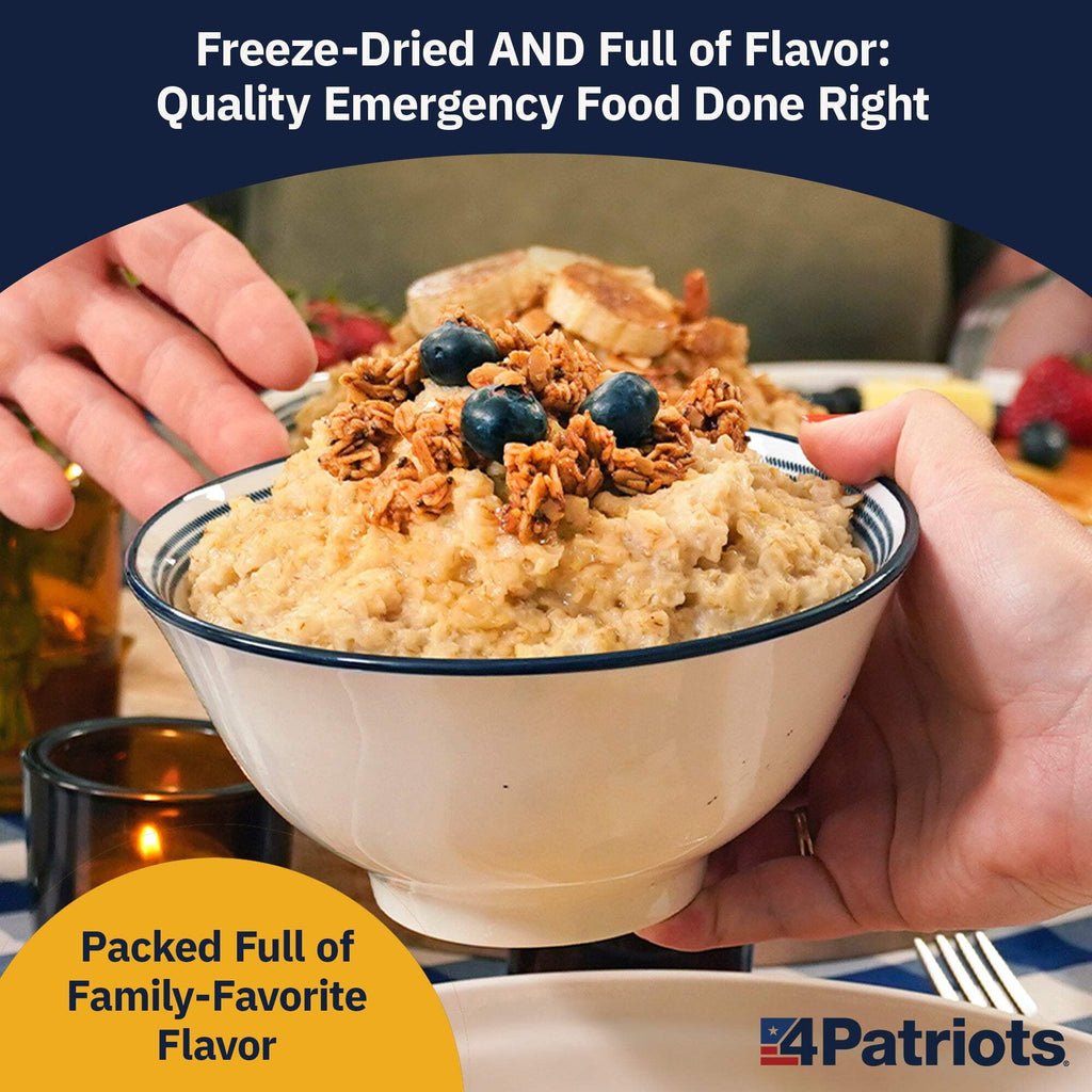 4Patriots 1-Week Emergency Food Supply Survival Kit - Freeze-Dried, Designed to Last 25 Years - 42 Servings of Delicious Breakfast, Lunch, & Dinner