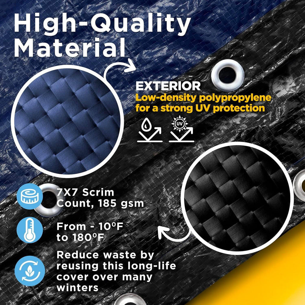 18-Ft x 36-Ft Pool Cover for Inground Pools - Rectangle Winter Inground Pool Cover, Extra Thick Material & Durable Design, Cold and UV-Resistance