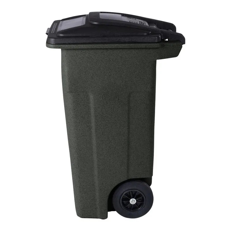 Toter 32 Gallon Green Trash Can With Quiet Wheels And Attached Lid - ANA32-55410