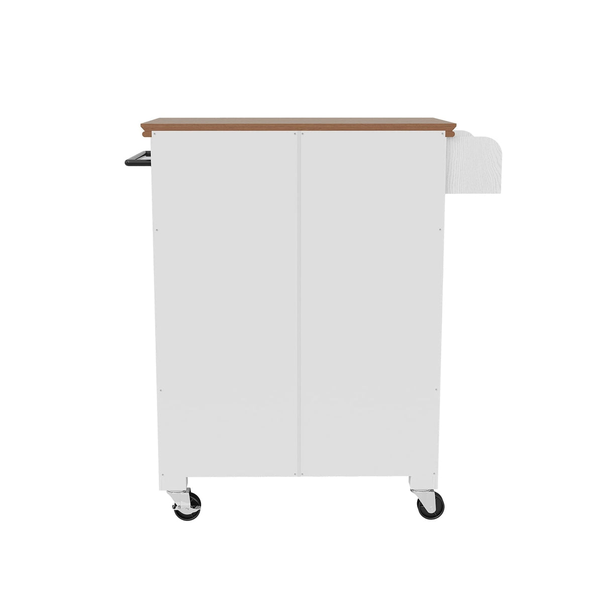 HLR Small Kitchen Islands Table with Storage, Rolling Wood Microwave Cart on Wheels for Dining Room, White